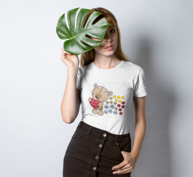 Tricou alb femei personalizat cu o poză și text
