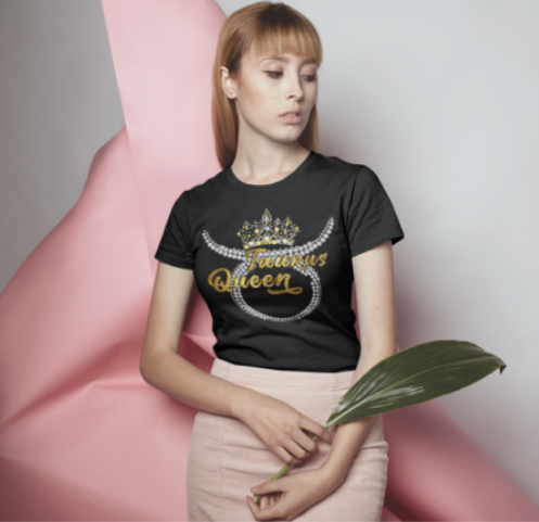 Tricou negru femei personalizat cu o poză și text