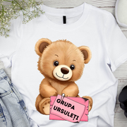 Tricou alb Grupa Ursuletilor prima zi de gradinita  din bumbac ABS1135.9