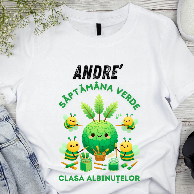 Tricou Personalizat Saptamana verde si Ziua Pământului clasa albinutelor material  bumbac TSV110