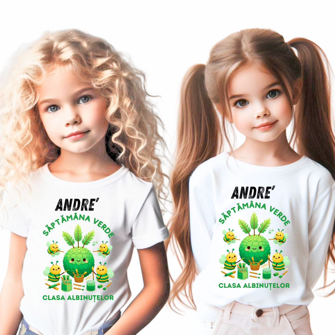Tricou Personalizat Saptamana verde si Ziua Pământului clasa albinutelor material  bumbac TSV110