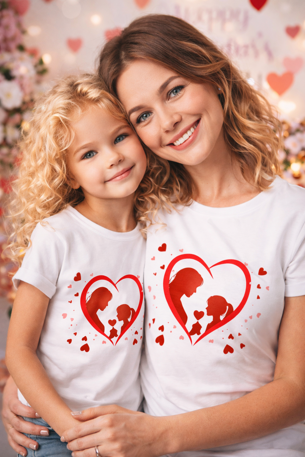 Tricou aniversar  8 martie ziua mamei pentru copii  si mamici alb din bumbac MAR1011