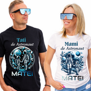 Tricou aniversar astronaut pentru copii  alb din bumbac AST1154