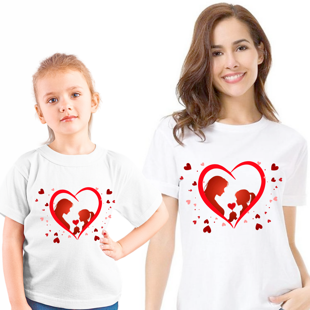 Tricou aniversar  8 martie ziua mamei pentru copii  si mamici alb din bumbac MAR1011