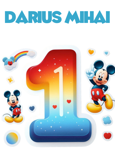 Tricou aniversar personalizat 1 an cu Mickey Mouse  TAMM1013.2 - Copie