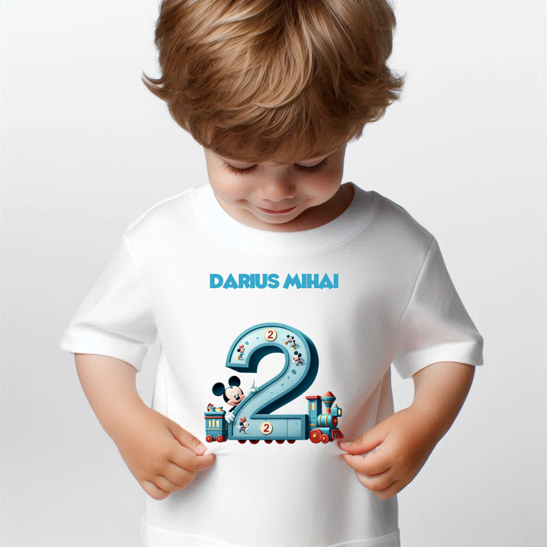 Tricou aniversar personalizat 2 ani cu Mickey Mouse  TAMM1013.4
