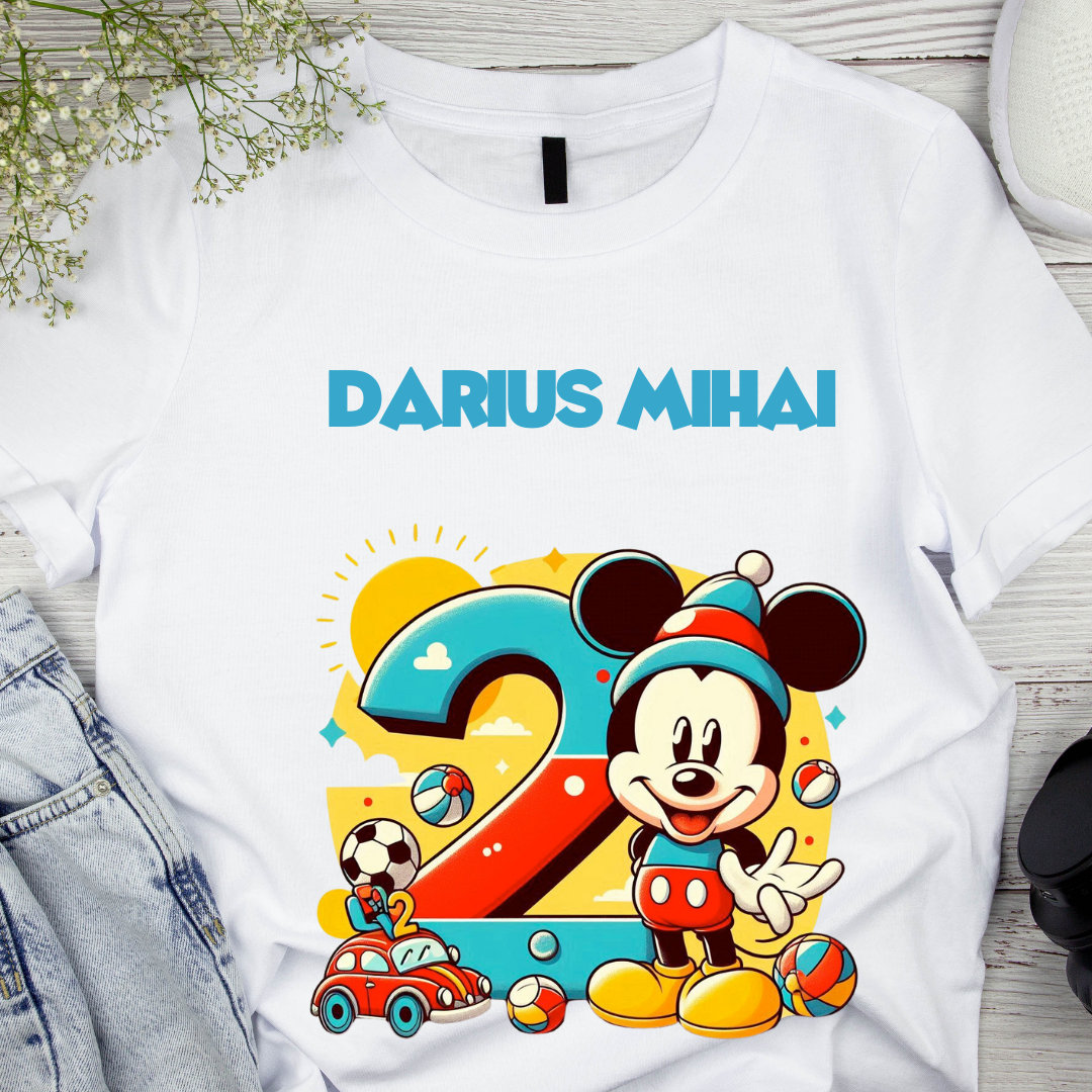 Tricou aniversar personalizat 2 ani cu Mickey Mouse  TAMM1013.5