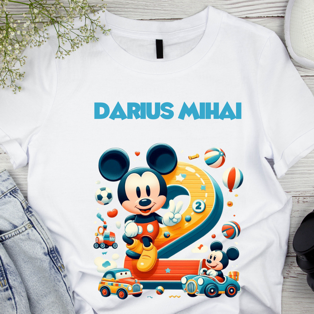 Tricou aniversar personalizat 2 ani cu Mickey Mouse  TAMM1013.6