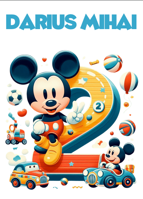 Tricou aniversar personalizat 2 ani cu Mickey Mouse  TAMM1013.6