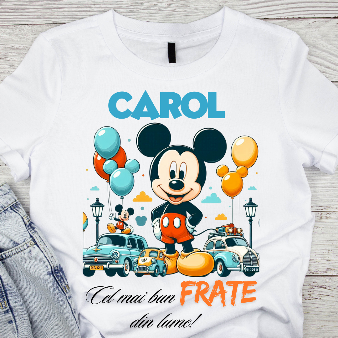 Tricou aniversar personalizat cu Mickey Mouse  Cel mai bun frate TAMM1014.1