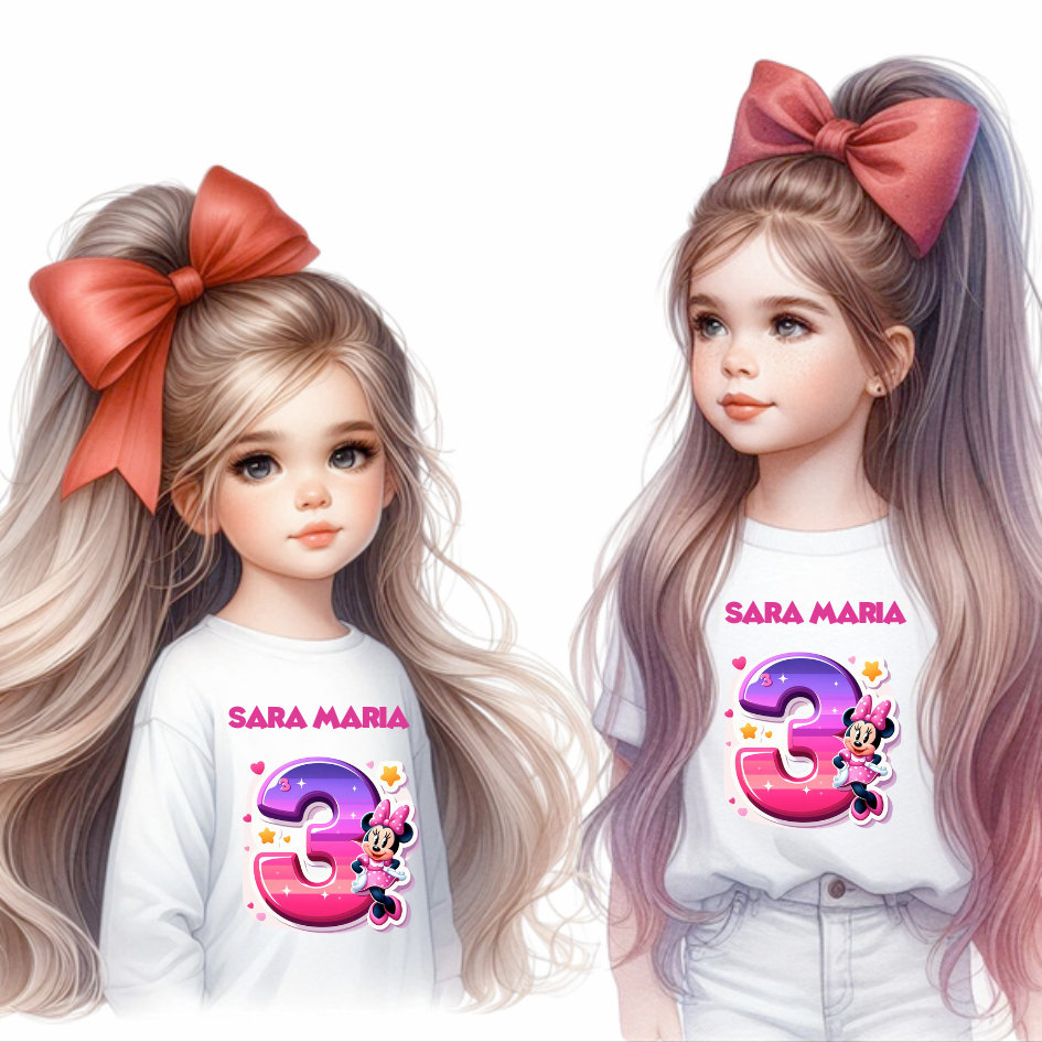 Tricou aniversar personalizat 3 ani cu Minnie Mouse  TAMM1012.7