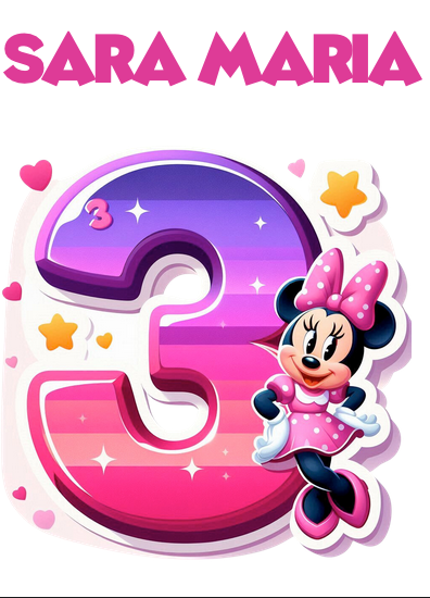 Tricou aniversar personalizat 3 ani cu Minnie Mouse  TAMM1012.7