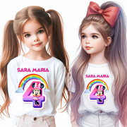 Tricou aniversar personalizat 4 ani cu Minnie Mouse  TAMM1012.8