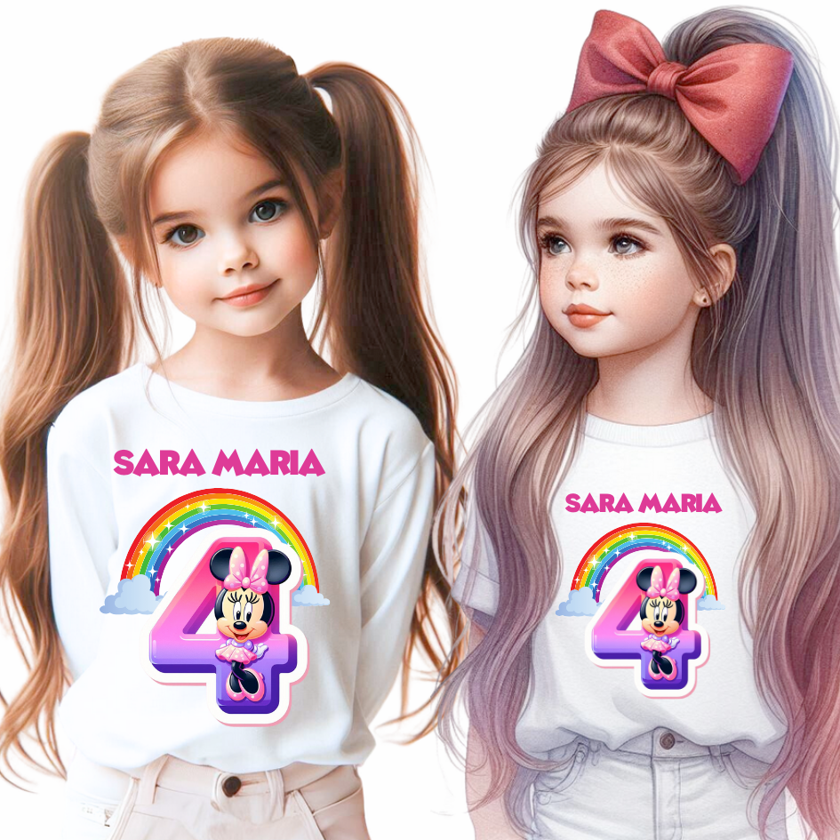 Tricou aniversar personalizat 4 ani cu Minnie Mouse  TAMM1012.8