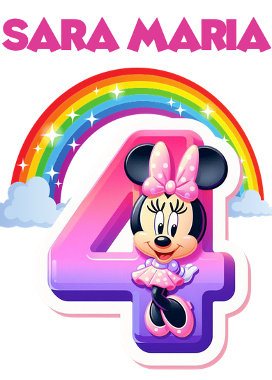 Tricou aniversar personalizat 4 ani cu Minnie Mouse  TAMM1012.8