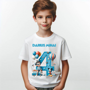 Tricou aniversar personalizat 4 ani cu Mickey Mouse  TAMM1013.10