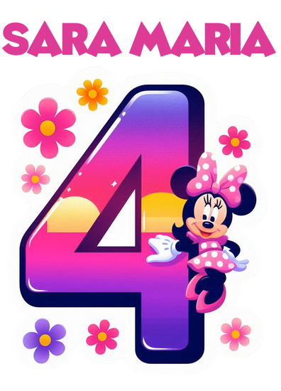 Tricou aniversar personalizat 4 ani cu Minnie Mouse  TAMM1012.9 - Copie