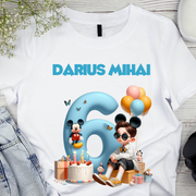 Tricou aniversar personalizat 6 ani cu Mickey Mouse  TAMM1013.13