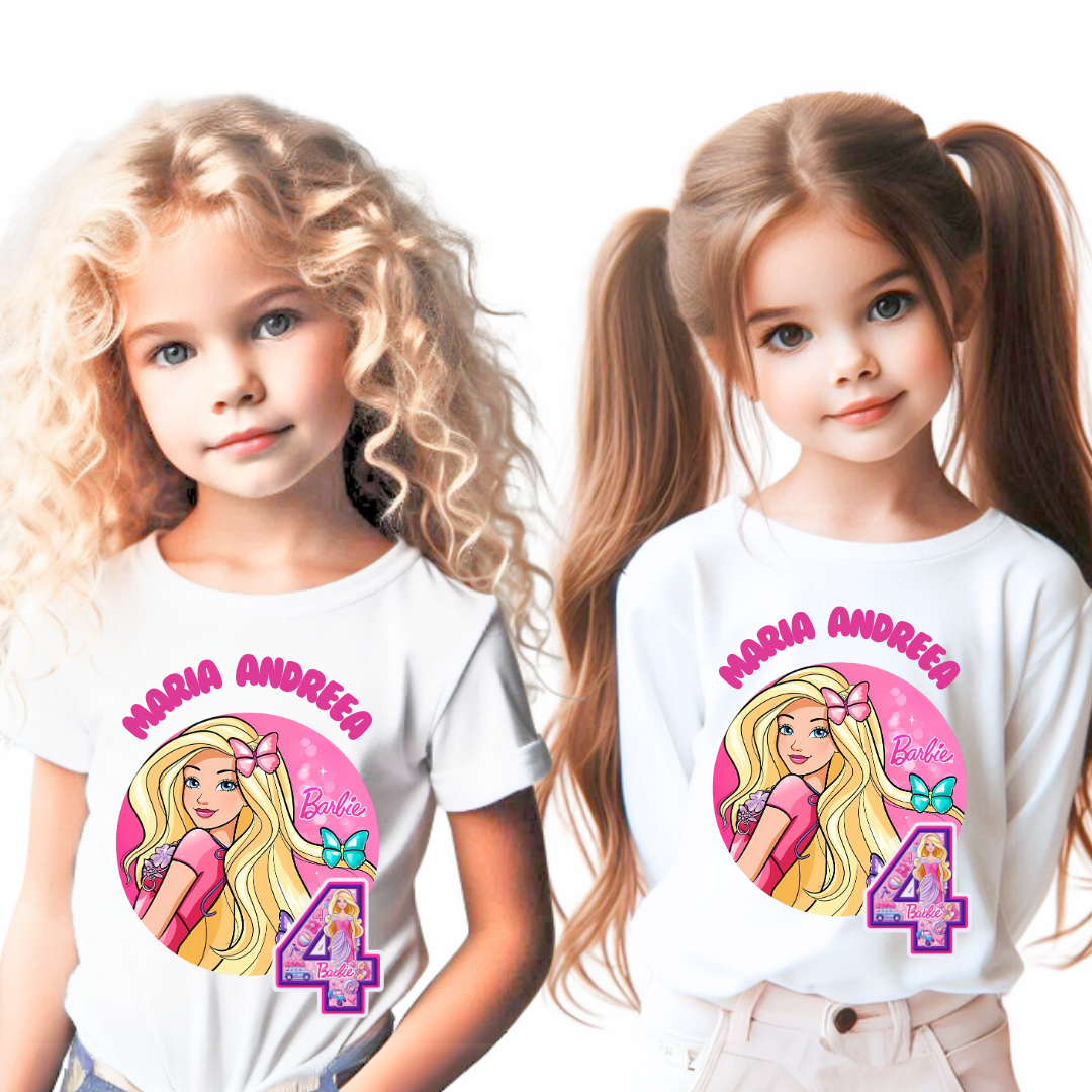 Tricou aniversar personalizat BARBIE crifra aniversara TAN1015