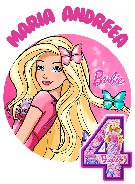 Tricou aniversar personalizat BARBIE crifra aniversara TAN1015