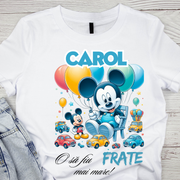Tricou aniversar personalizat cu Mickey Mouse O sa fiu frate mai mare TAMM1014.2
