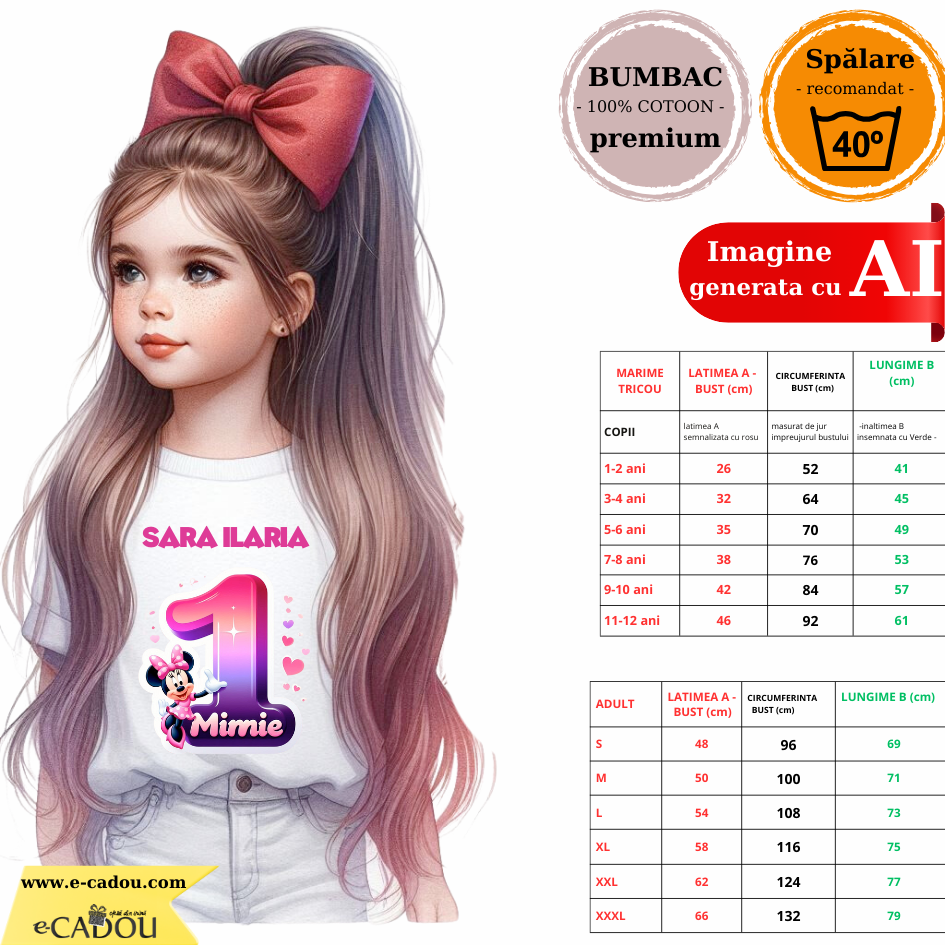 Tricou aniversar personalizat cu Minnie Mouse  TAMM1012.2