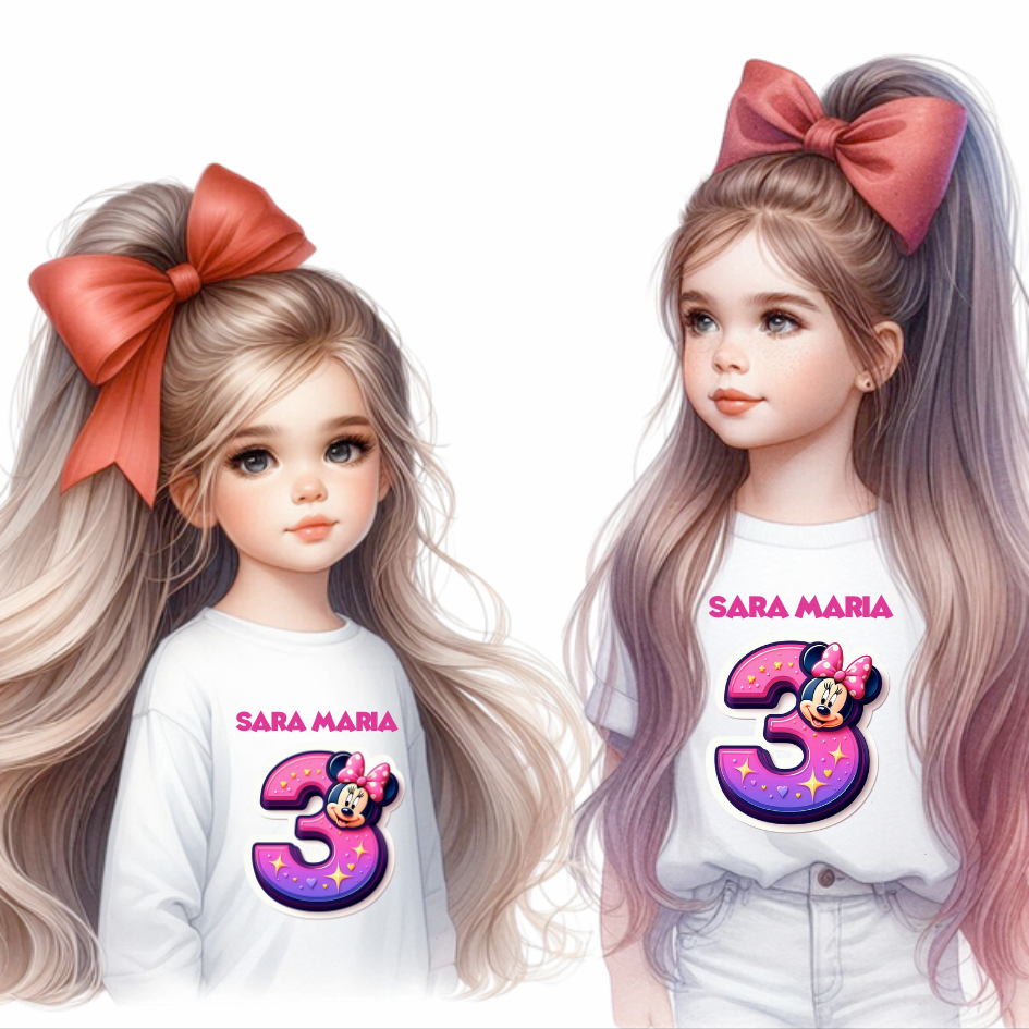 Tricou aniversar personalizat 3 ani cu Minnie Mouse  TAMM1012.6