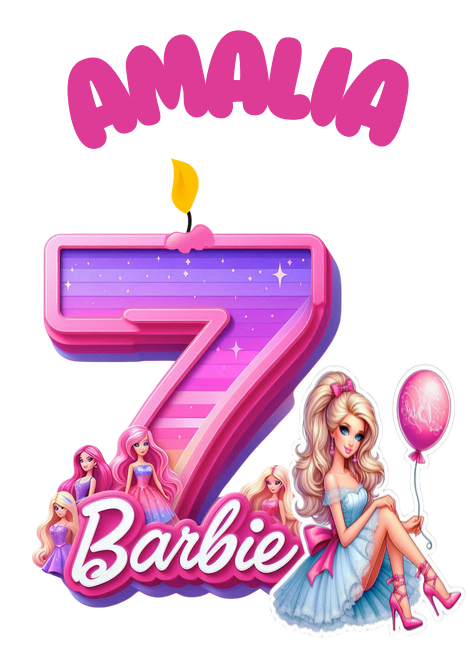 Tricou aniversar  personalizat cu papusa Barbie  TAN1011.3