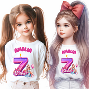 Tricou aniversar  personalizat cu papusa Barbie  TAN1011.3
