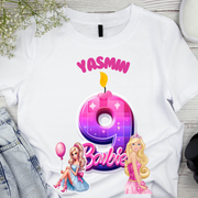 Tricou aniversar personalizat BARBIE crifra aniversara TAN1013