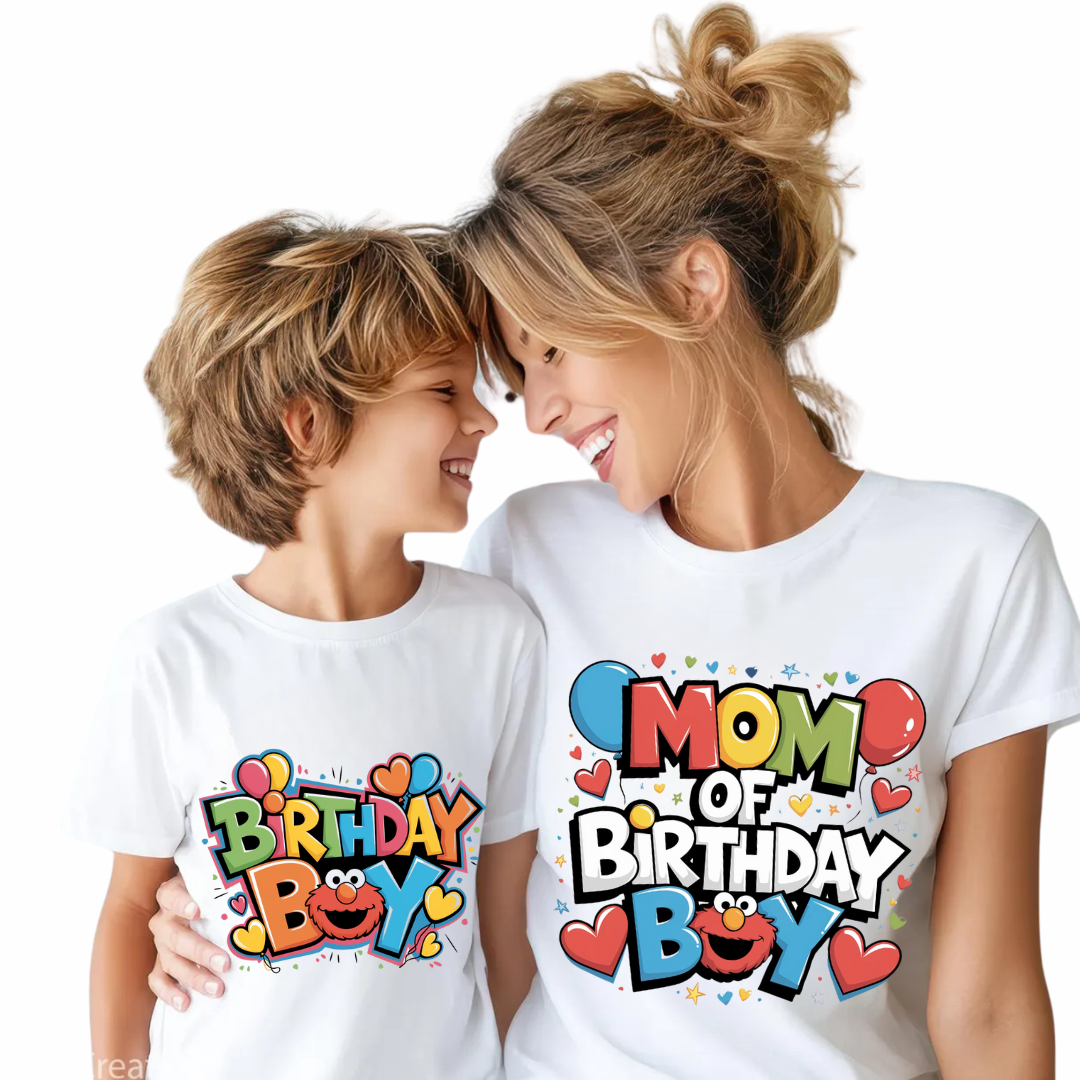 Tricou Aniversare Personalizat Birthday Boy – Cadou Haios pentru Copii și Părinți | Model Tematic cu Vârsta și Nume