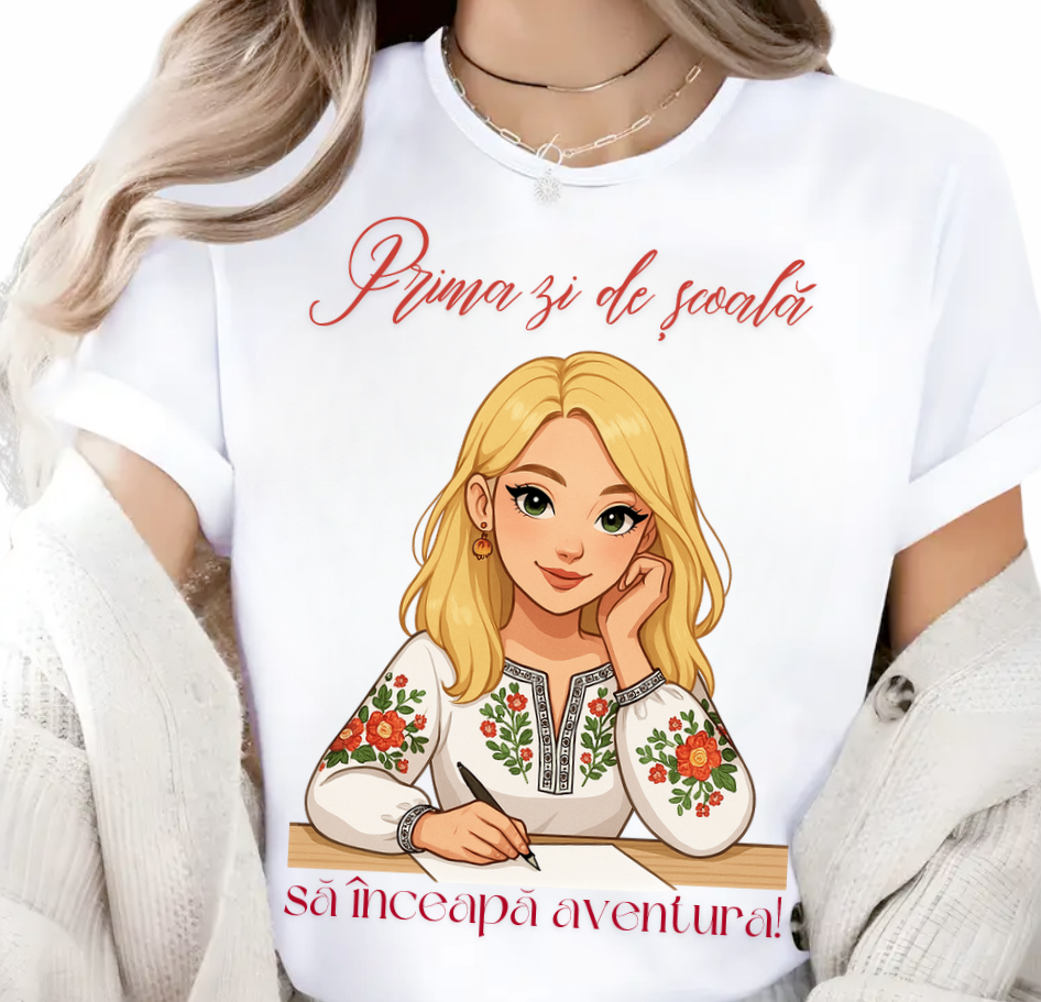 Tricou back to school bumbac– cadou personalizat pentru profesori și elevi