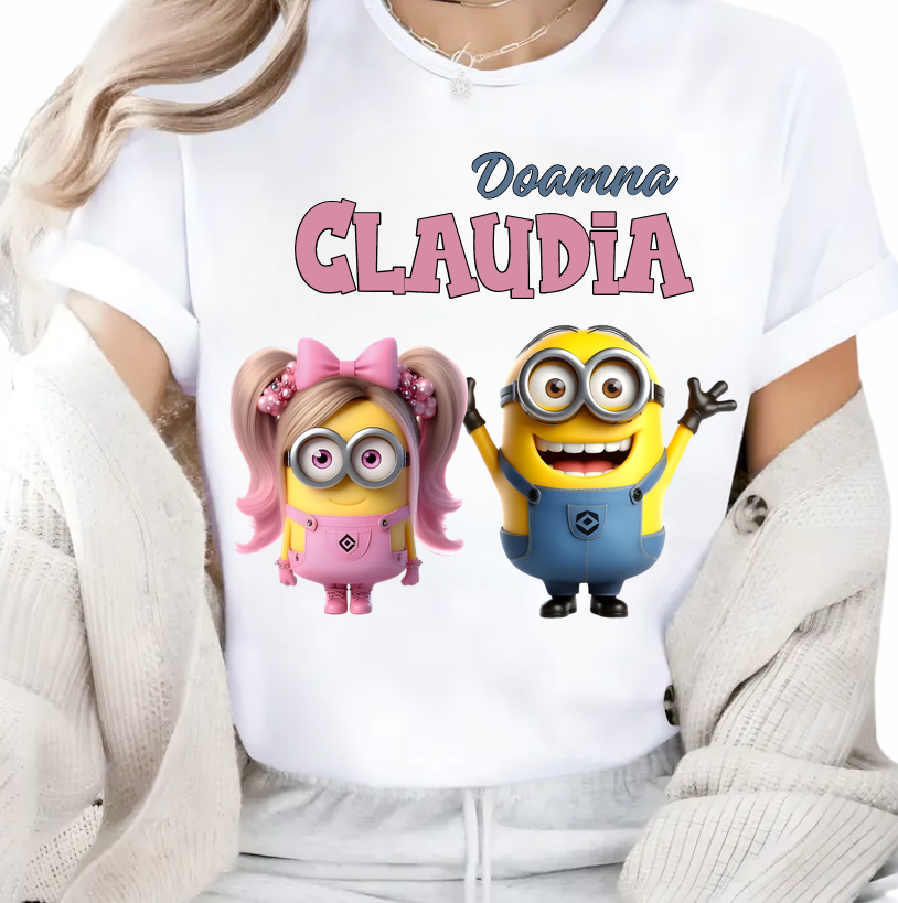 Tricou scolar personalizat pentru profesori și elevi tematica Minioni