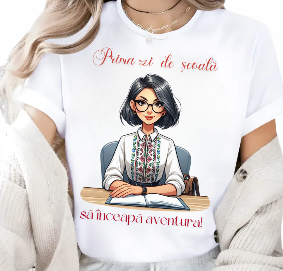 Tricou back to school bumbac– cadou personalizat pentru profesori și elevi
