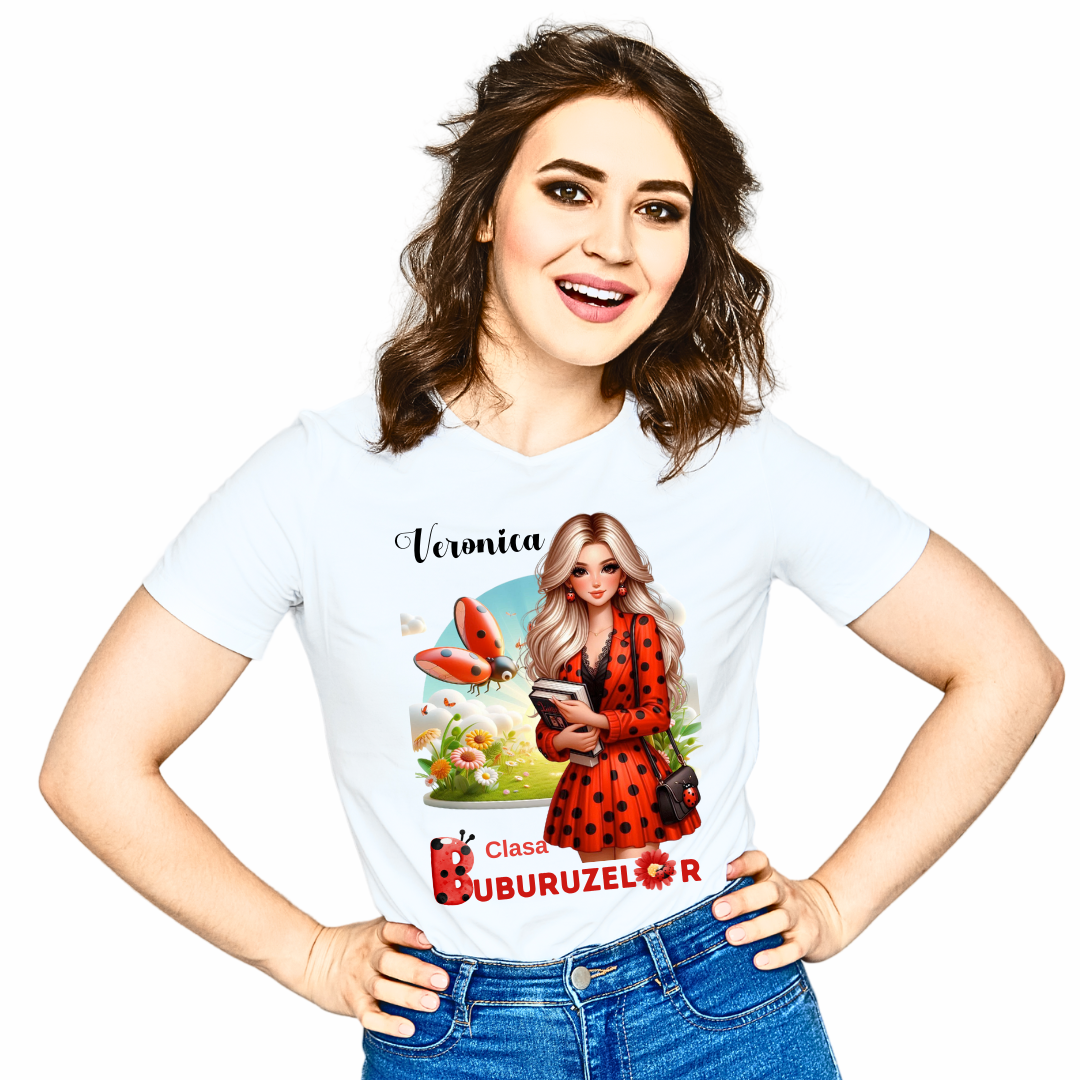 Tricou Doamna la Clasa buburuzelor  pentru scoala sau gradinita  ABS1068.3