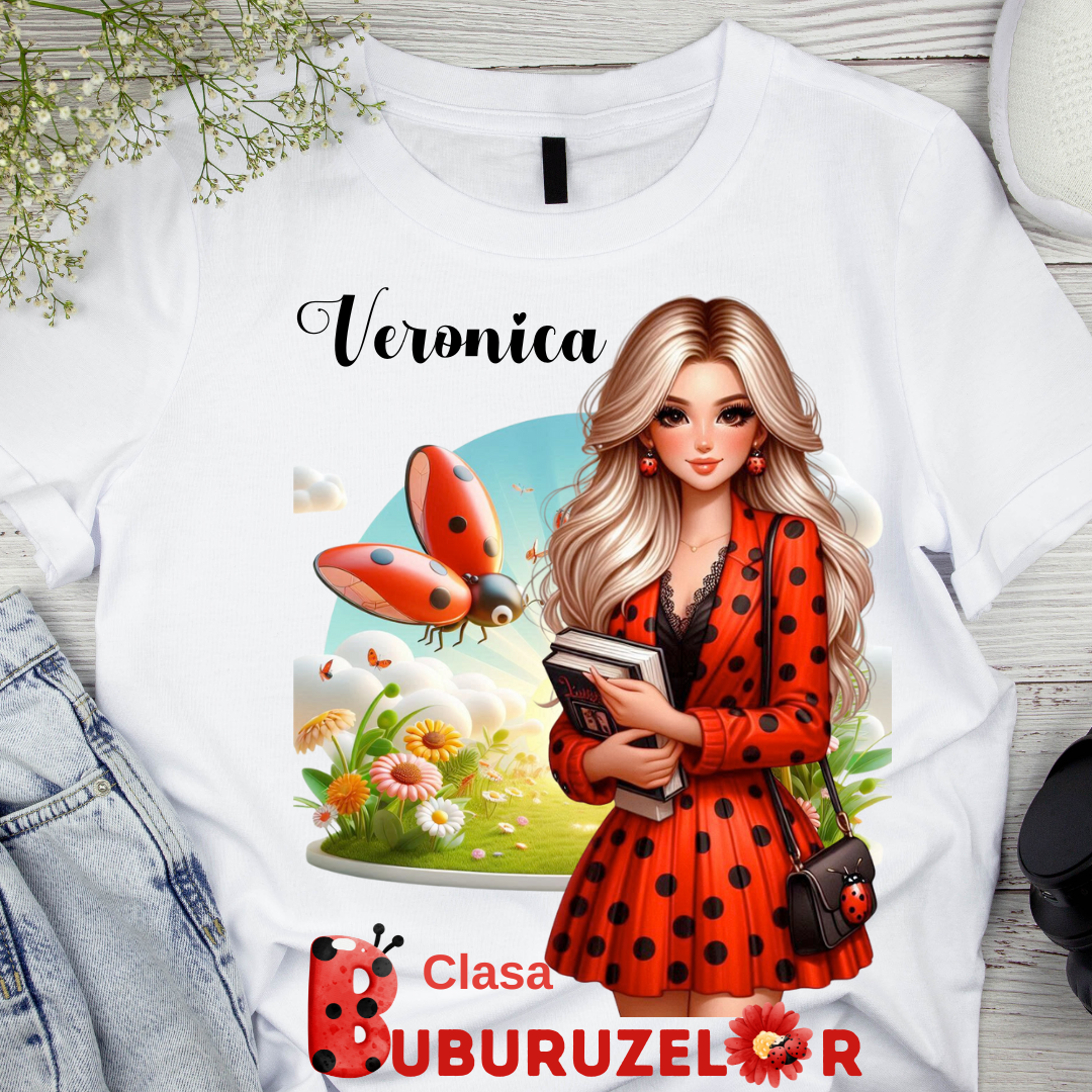 Tricou Doamna la Clasa buburuzelor  pentru scoala sau gradinita  ABS1068.3