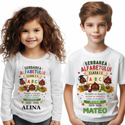 Tricou Serbarea alfabetului  Personalizat – Bumbac 100% pentru Copii și Profesori