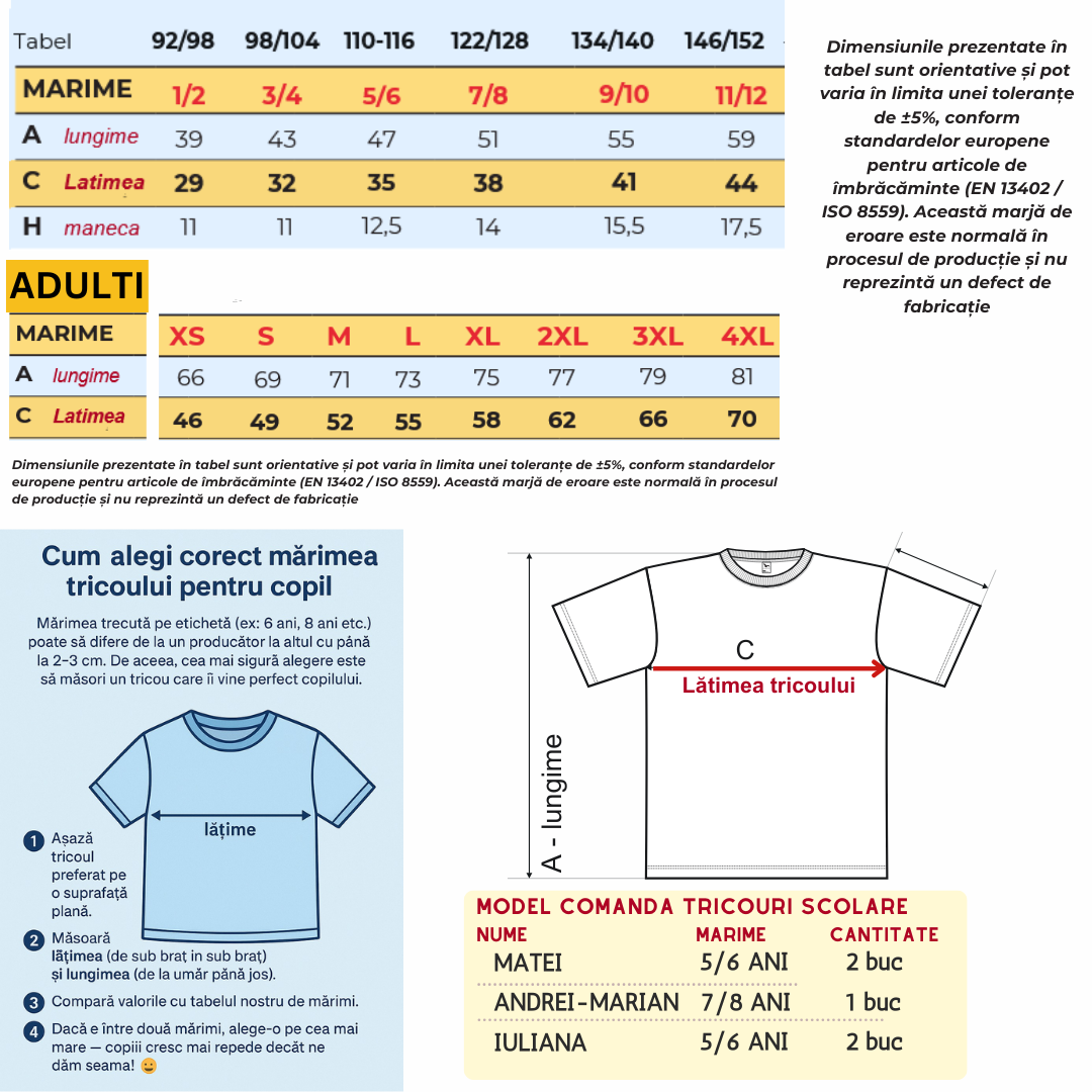 Tricou Clasa fluturasilor pentru scoala sau gradinita  ABS1068.59