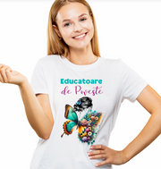 Tricou invatatoare Clasa fluturasilor pentru scoala sau gradinita  ABS1109