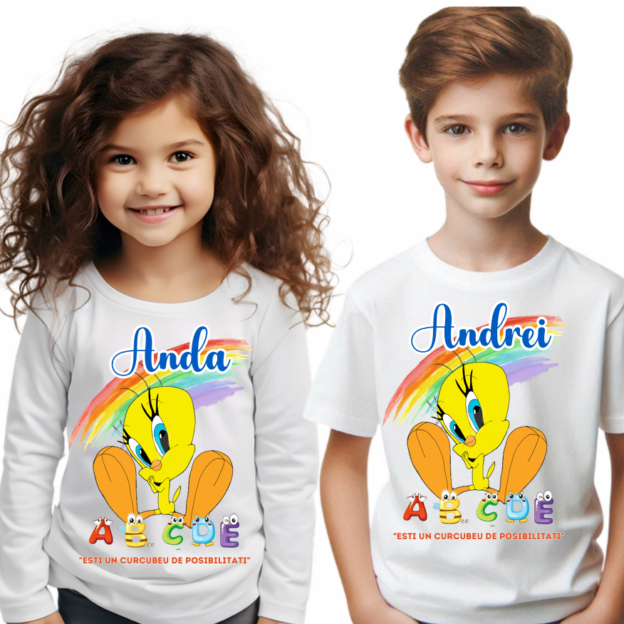 Tricou Clasa puisorilor Tweety pentru scoala sau gradinita
