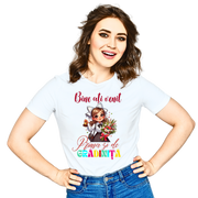 Tricou alb  Back to school prima zi de gradinita scoala din bumbac ABS11214