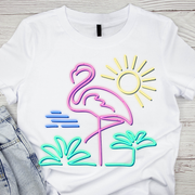 Tricou copii sau adulti din bumbac model Flamingo personalizat cu nume  sau poza preferata TC5039