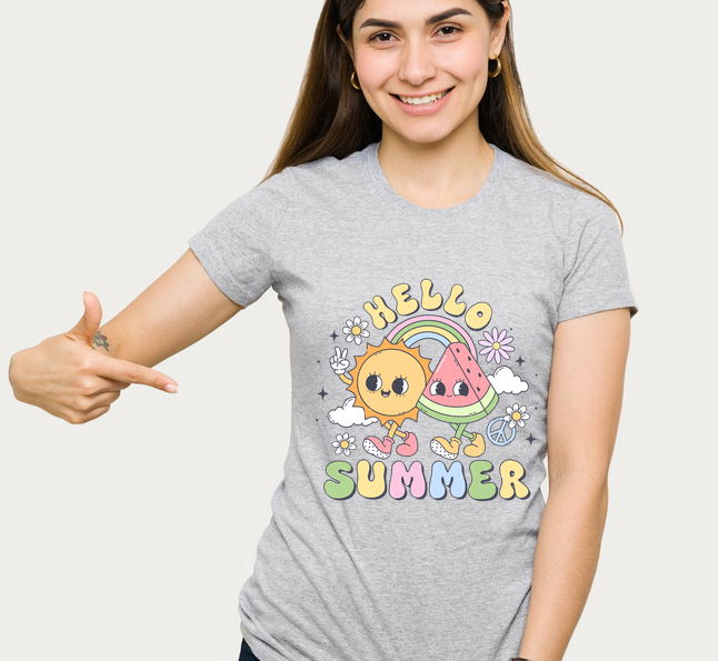 Tricou copii sau adulti din bumbac model SUMMER vibe personalizat cu nume  sau poza preferata TC5050