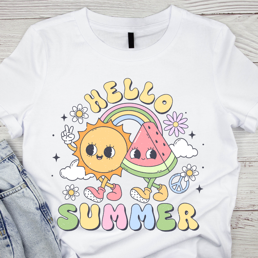 Tricou copii sau adulti din bumbac model SUMMER vibe personalizat cu nume  sau poza preferata TC5050