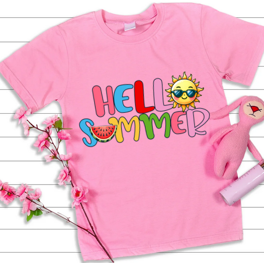 Tricou copii sau adulti din bumbac model SUMMER vibe personalizat cu nume  sau poza preferata TC5053