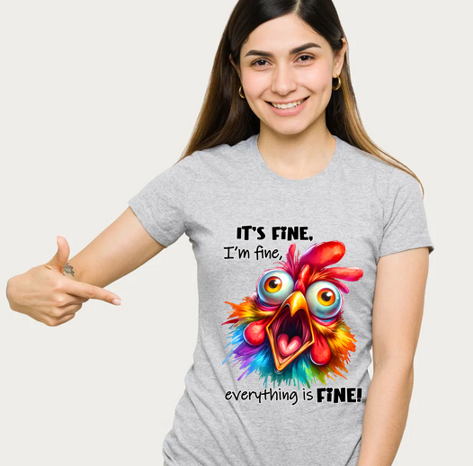 Tricou bumbac model It is fine  sarcastic personalizat cu nume  sau poza preferata TC5056