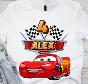 Tricou cu  Masina Mc Queen cu Cifră Aniversară Official| Cadou Personalizat e-CADOU