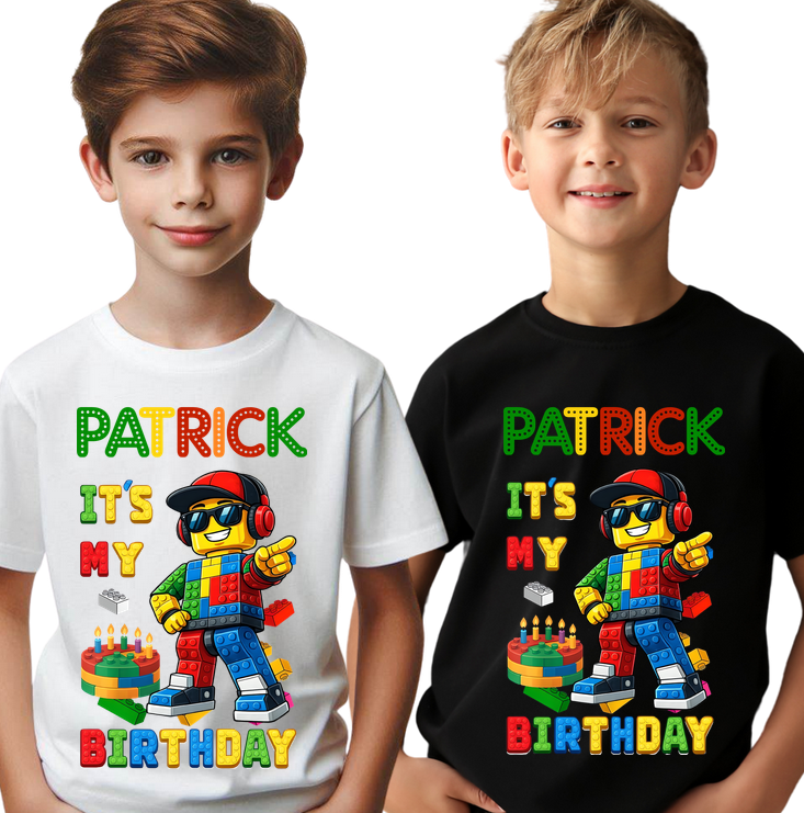 Tricou LEGO cu Cifră Aniversară „Official” – Cadou Personalizat pentru Copii | e-CADOU