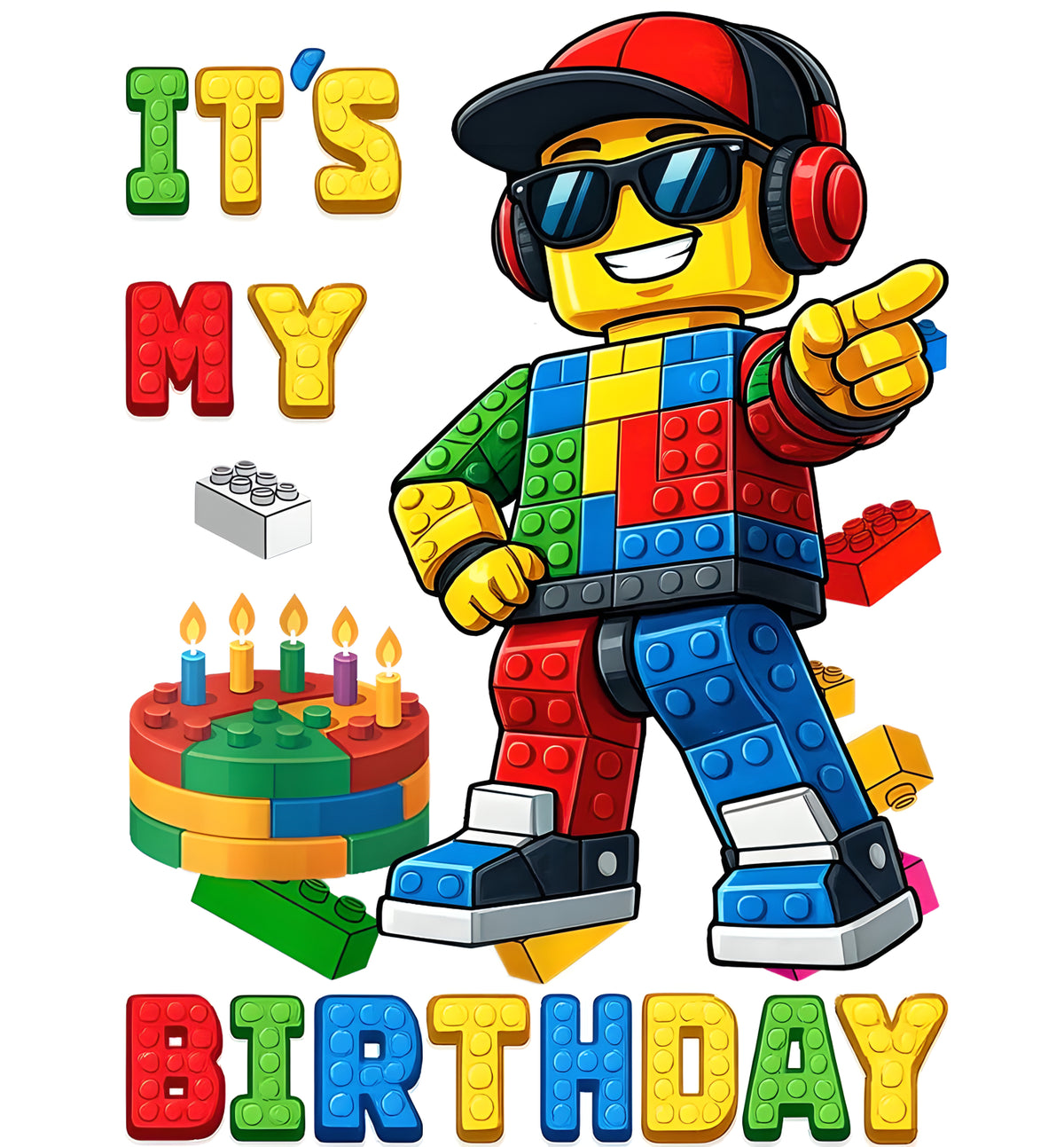 Tricou LEGO cu Cifră Aniversară „Official” – Cadou Personalizat pentru Copii | e-CADOU