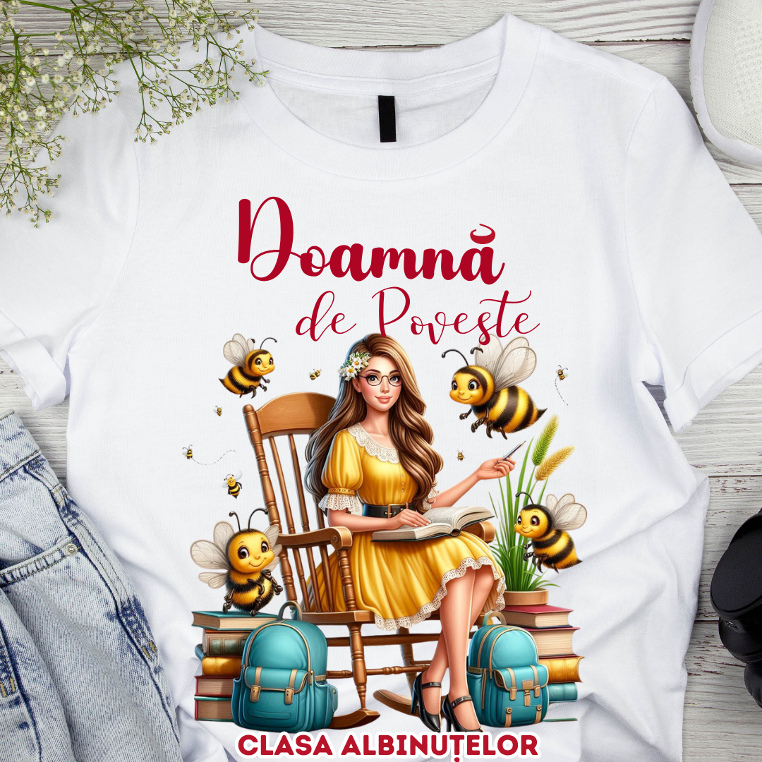 Tricou Doamna de poveste la Clasa albinutelor  pentru scoala sau gradinita  ABS1068.42